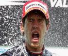 Sebastian Vettel γιορτάζει τη νίκη του στη Βαλένθια Ευρώπη Grand Prix (2010)